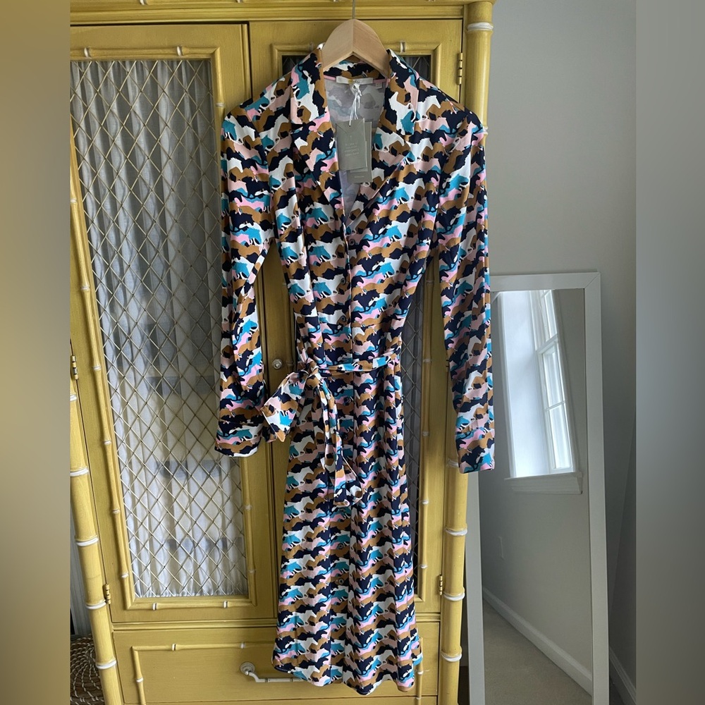 Boden Horse Print Midi Shirt Dress - Kentucky Derby Perfection